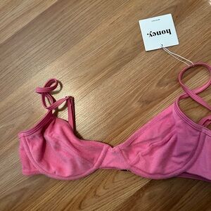 Honey swim terry cloth underwire swimsuit top!